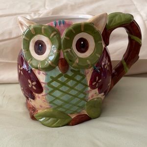 Pier 1 Hand-Painted Olli The Owl Beverage Mug